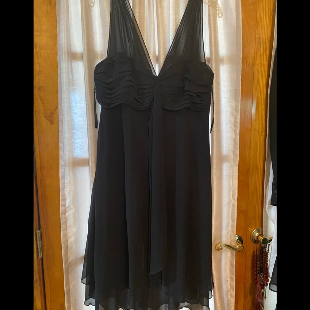 AGB Dress Black Chiffon Evening Short Dress